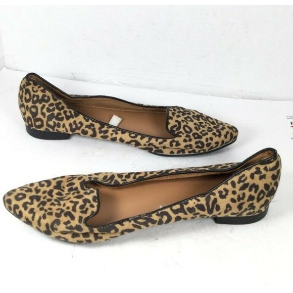 Merona Women's Animal Print Flats Leopard Print Pointed Toe Brown Size 9 - Picture 5 of 11